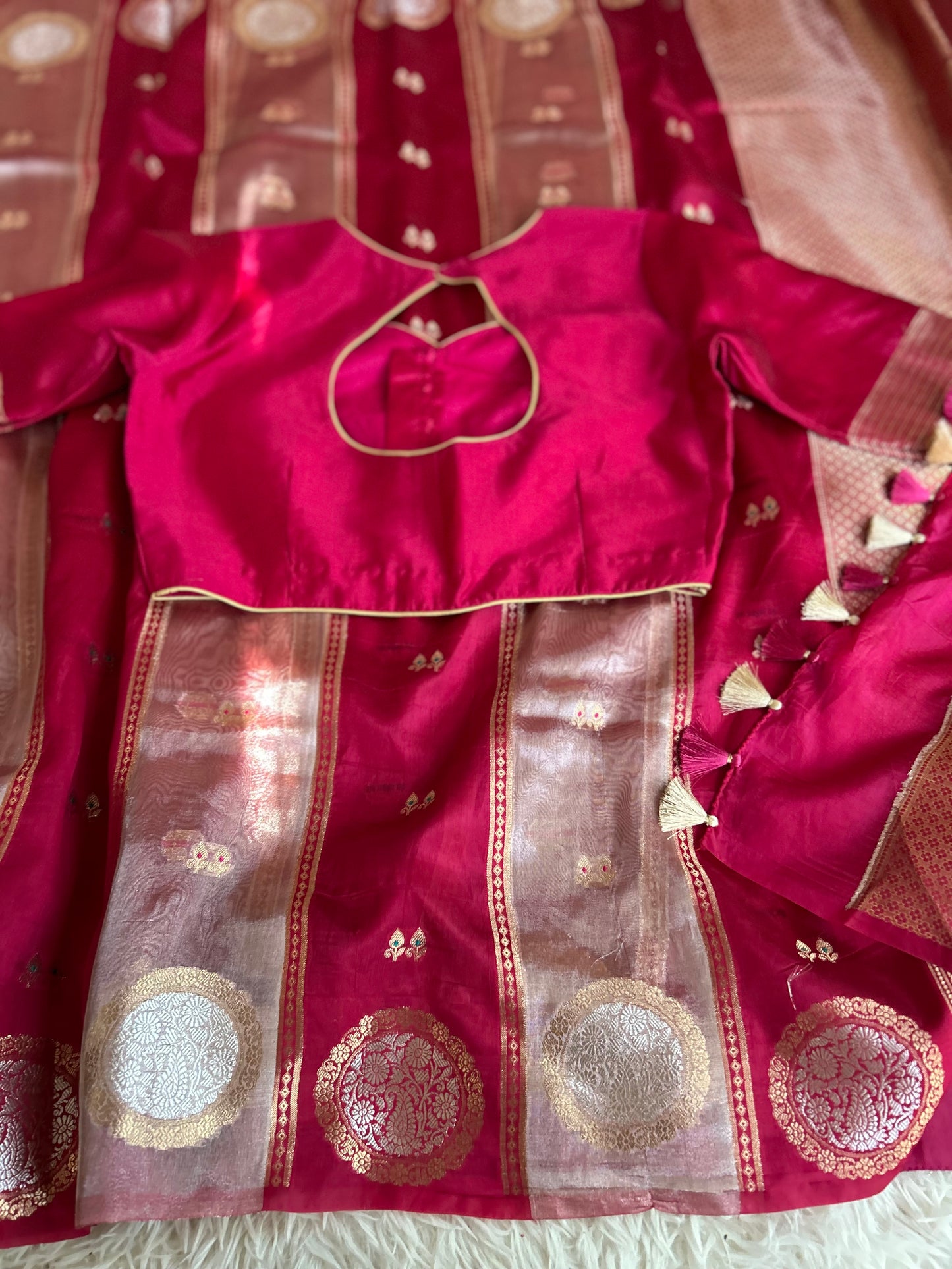Designer Banarasi Tissue saree - Pink