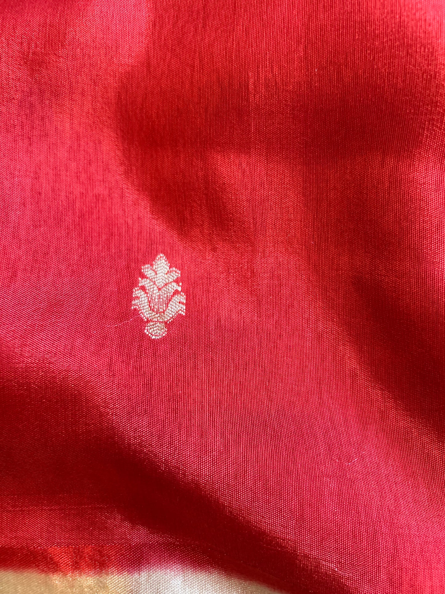 Red Saree with Satin Border