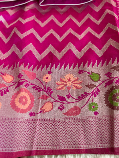 Tusser georgette in hot pink