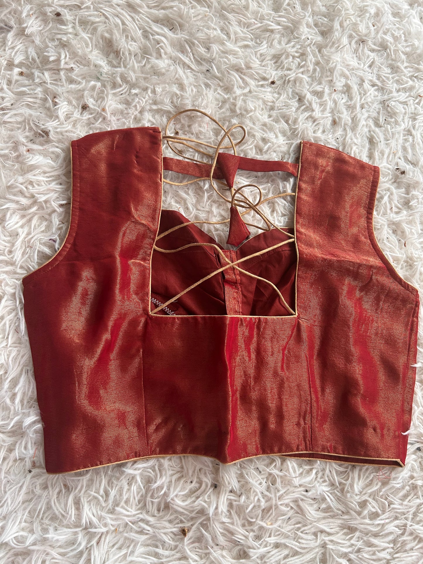 Khaddi Tissue Georgette Saree in Brick Red