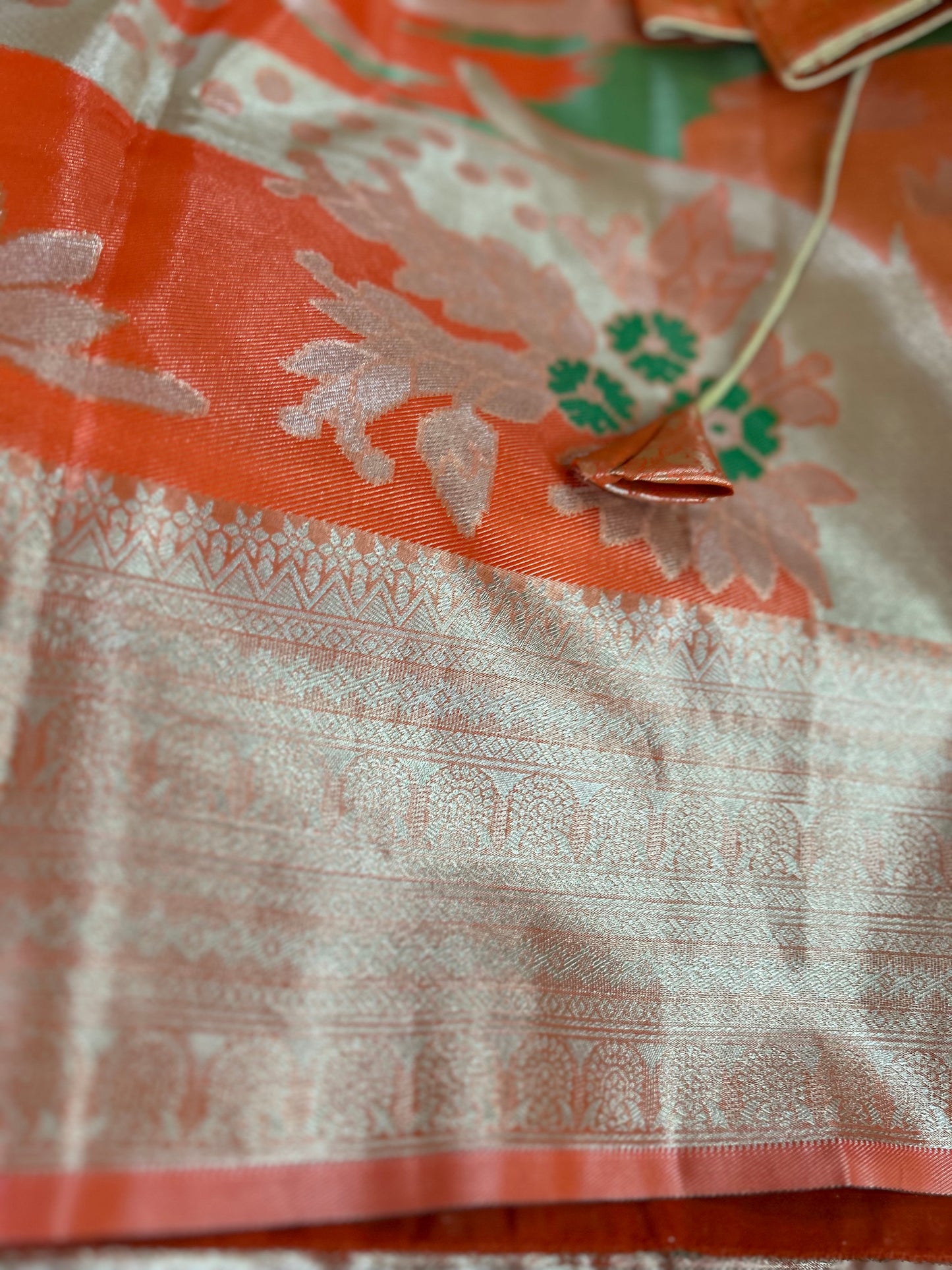 Designer Tissue Banarasi Saree in Orange