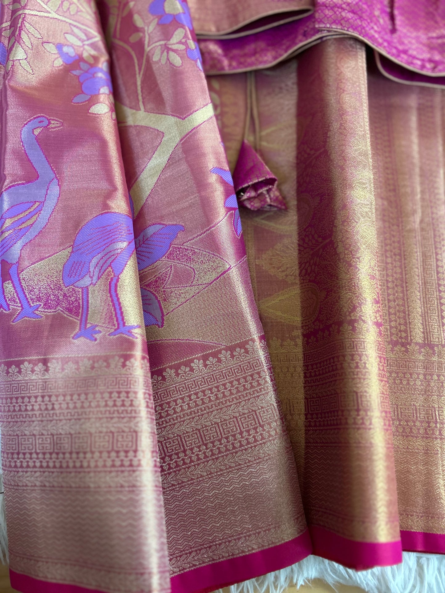 Designer Tissue Banarasi Saree in Pink