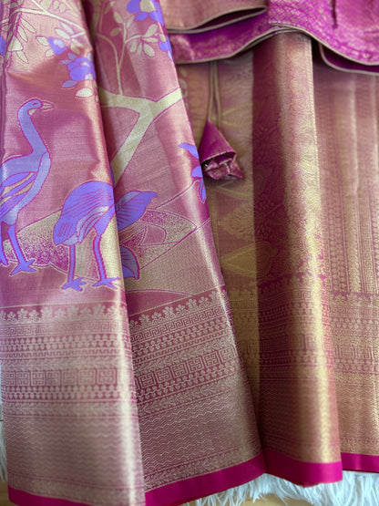 Designer Tissue Banarasi Saree in Pink