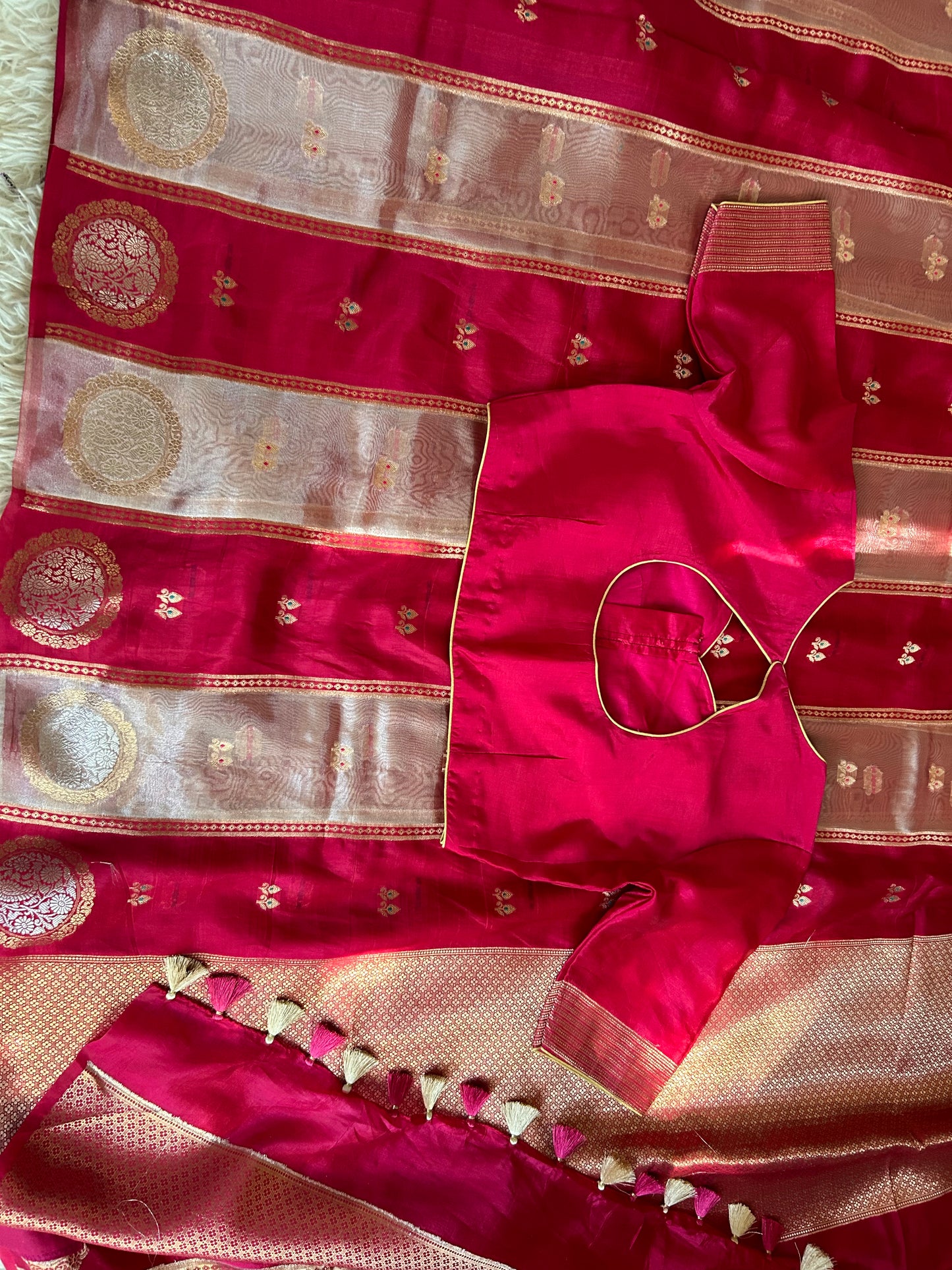 Designer Banarasi Tissue saree - Pink
