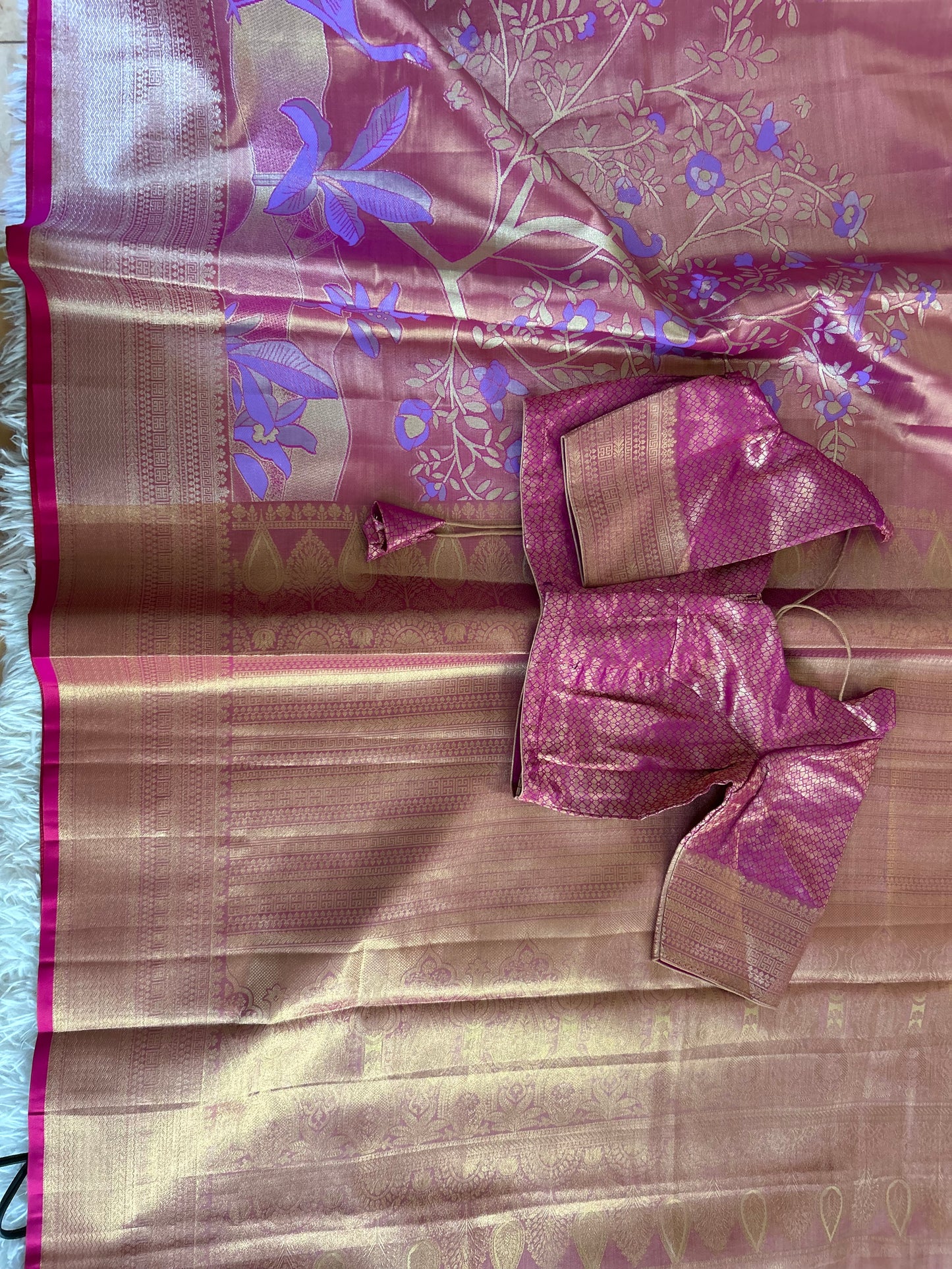 Designer Tissue Banarasi Saree in Pink