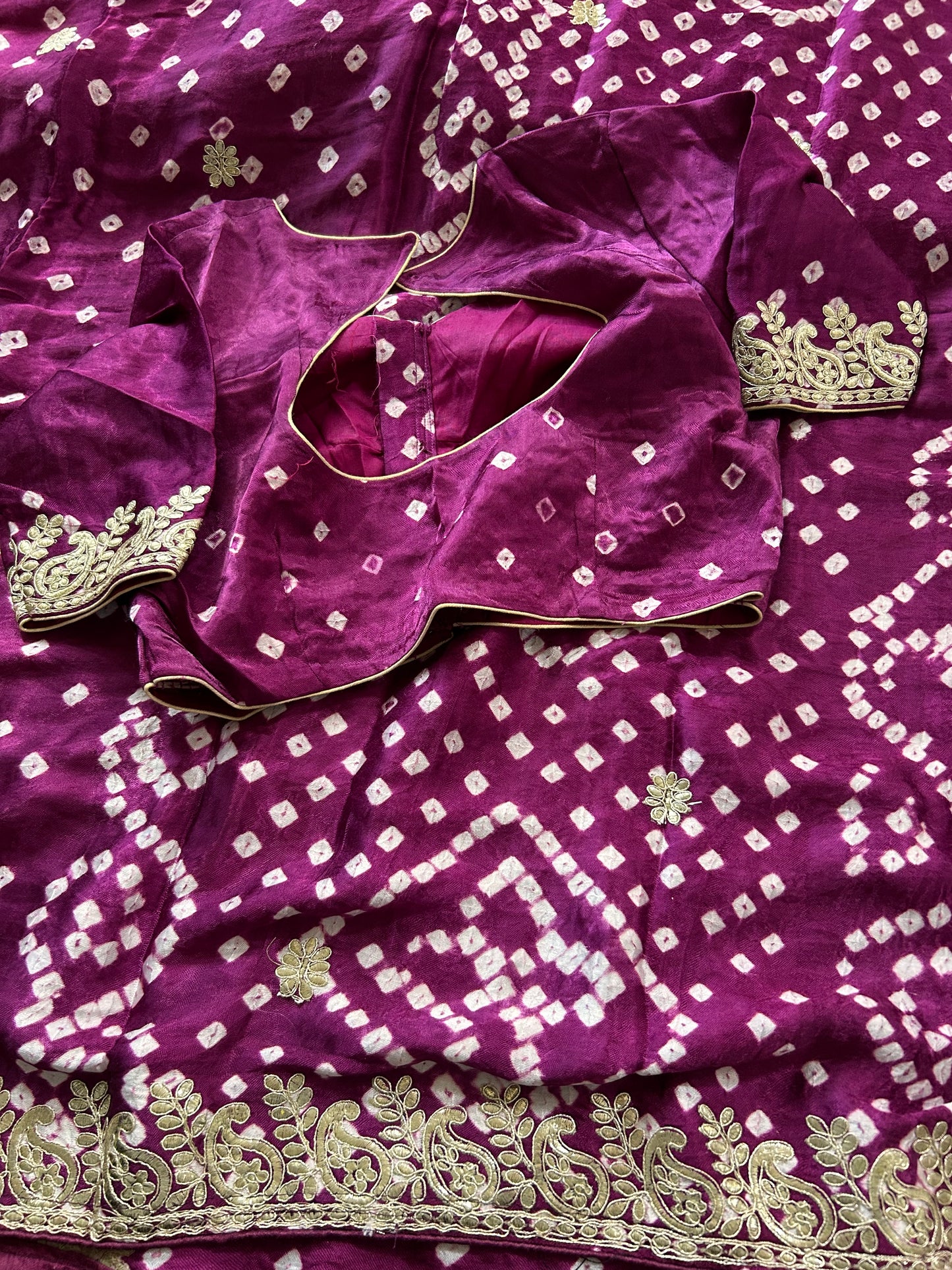 Purple Modal silk saree with Gota Patti