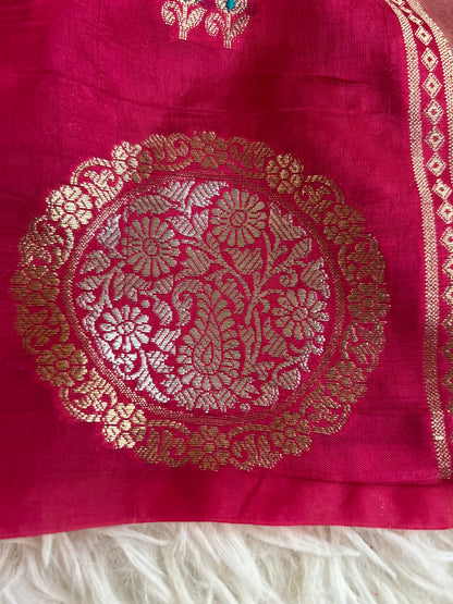 Designer Banarasi Tissue saree - Pink