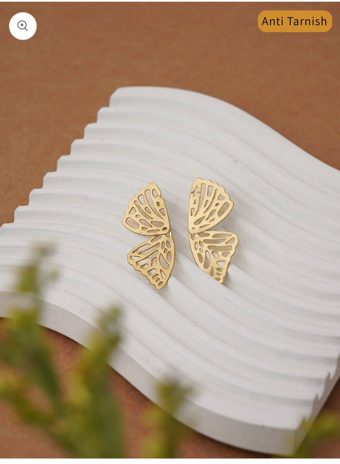 Butterfly Earrings in Brass