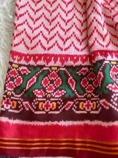 Semi Patola Saree in Onion Pink