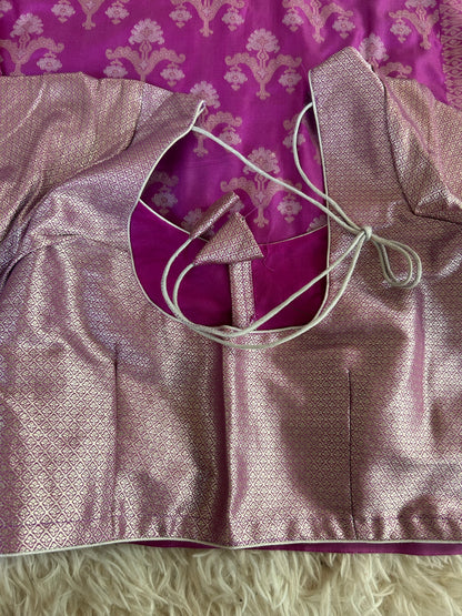 Soft Banarasi Saree in Lilac