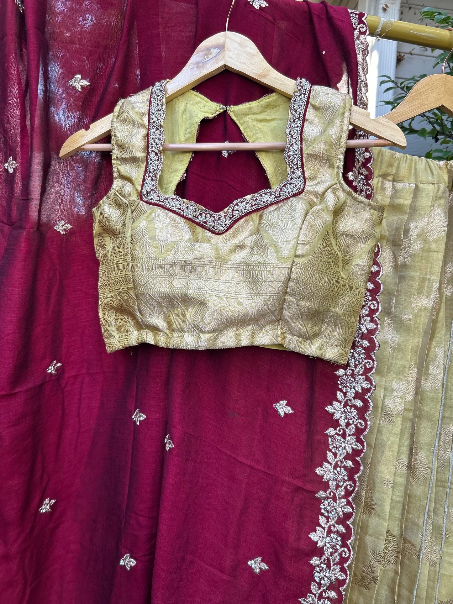 Tissue Lehanga in Pink Tone