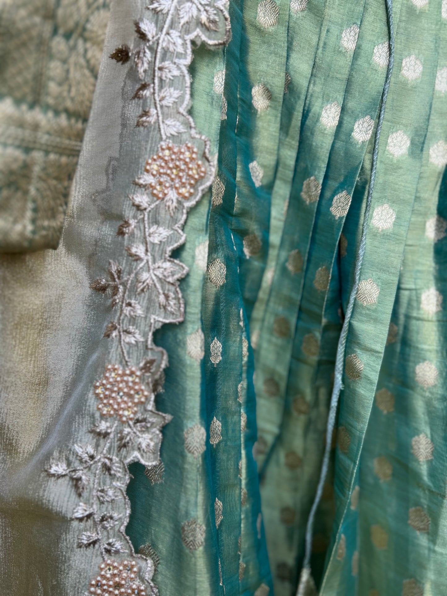 Tissue Lehanga in Green