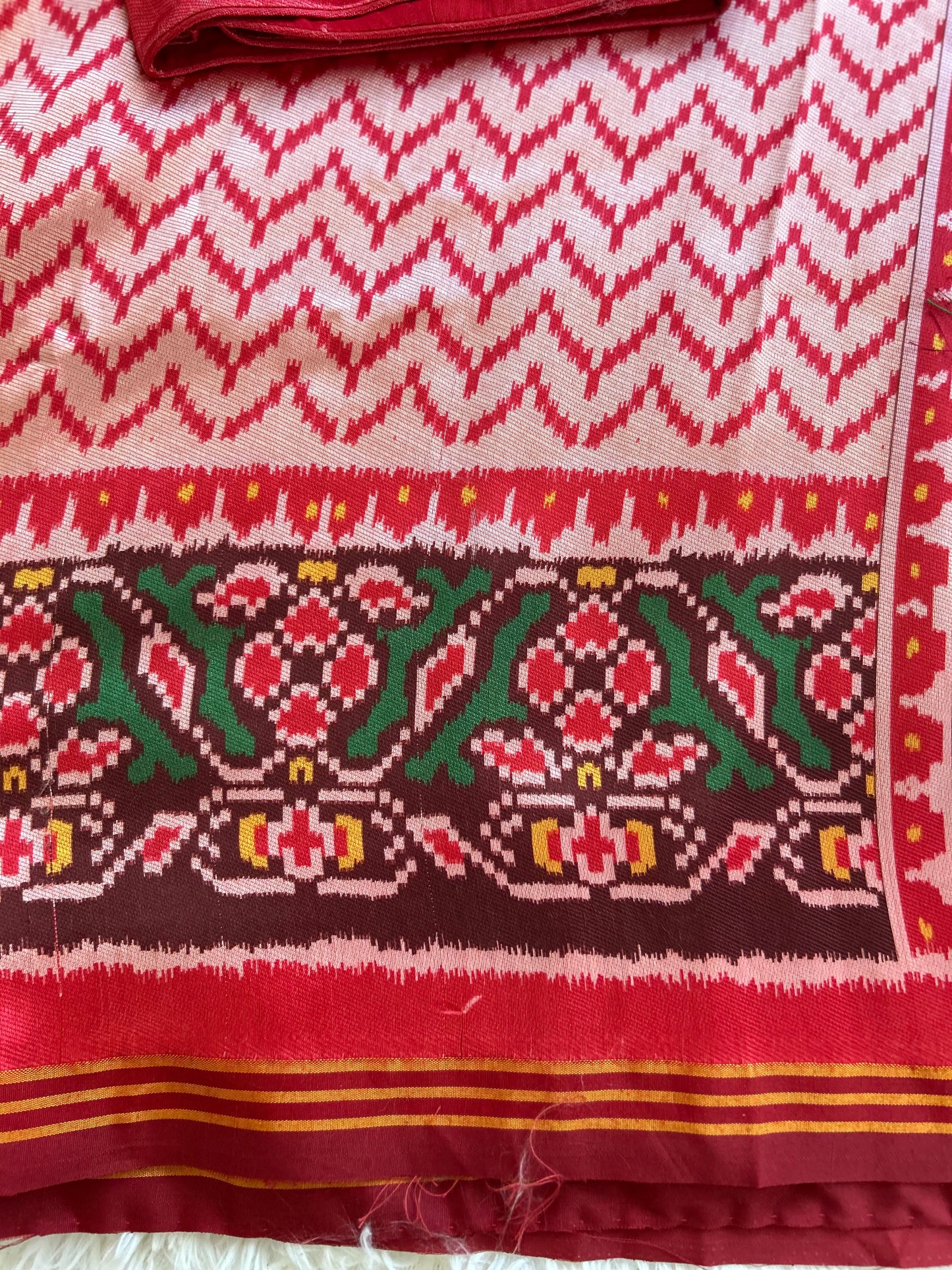 Semi Patola Saree in Onion Pink