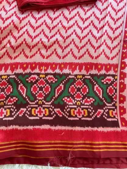 Semi Patola Saree in Onion Pink