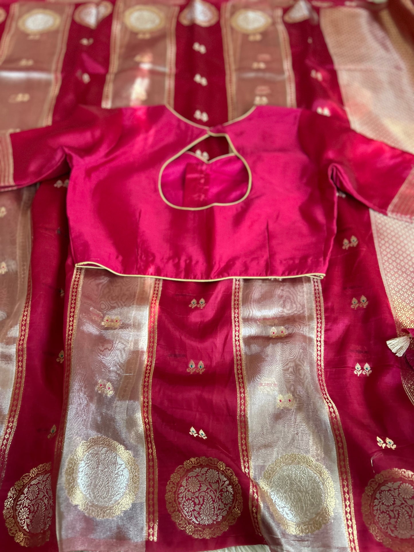 Designer Banarasi Tissue saree - Pink