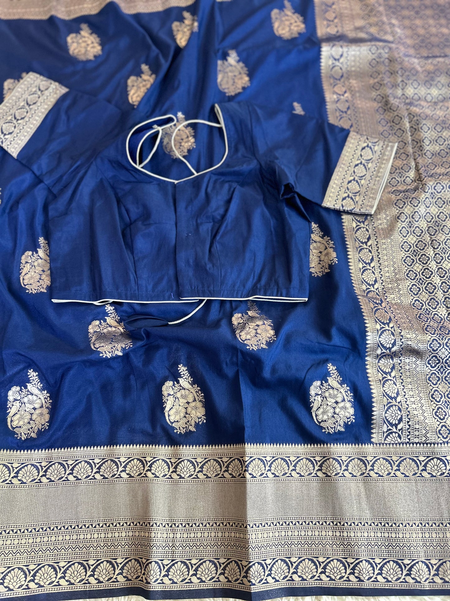 Soft Banarasi Saree in Navy