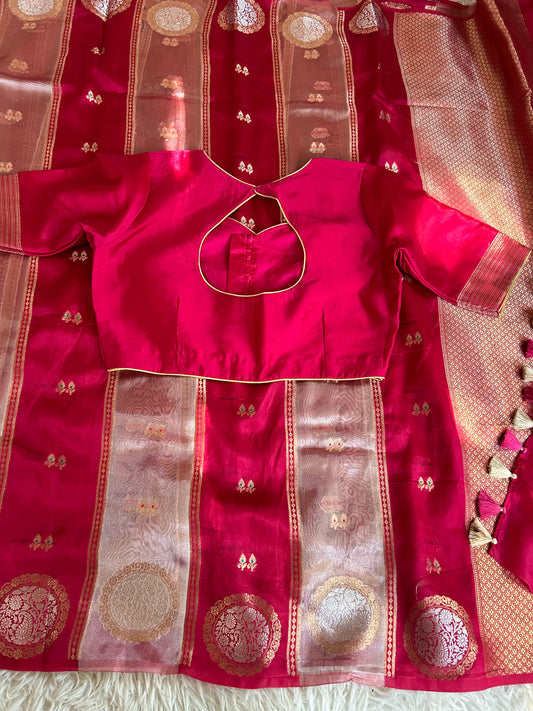 Designer Banarasi Tissue saree - Pink