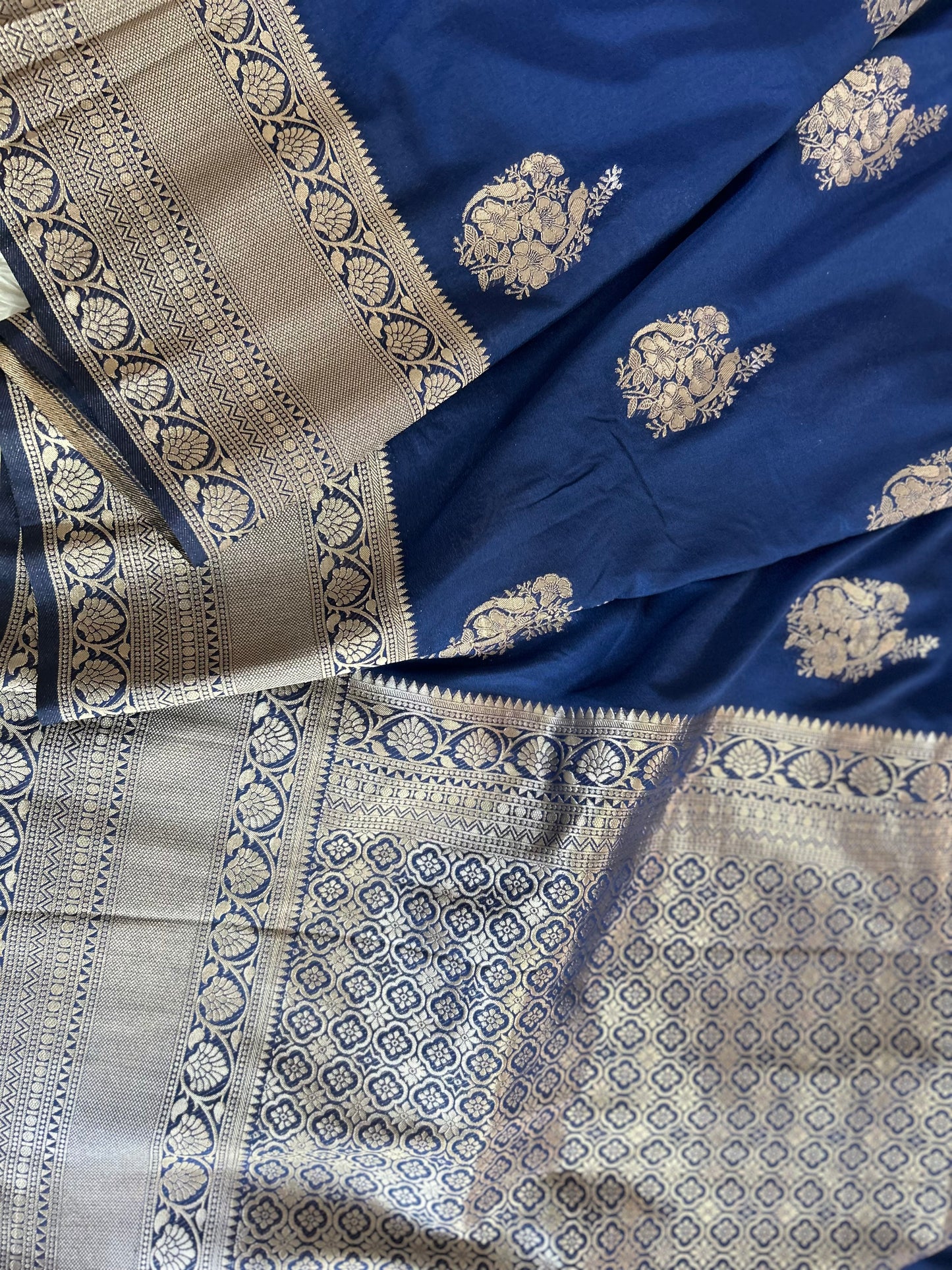 Soft Banarasi Saree in Navy