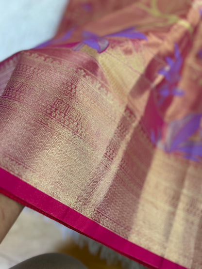 Designer Tissue Banarasi Saree in Pink