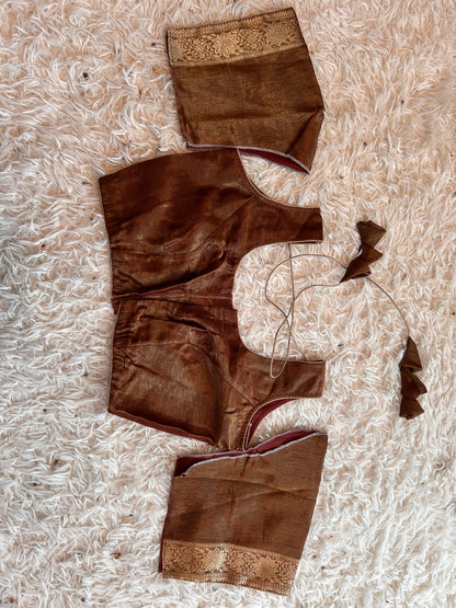 Khaddi Tissue Georgette Saree in Brown