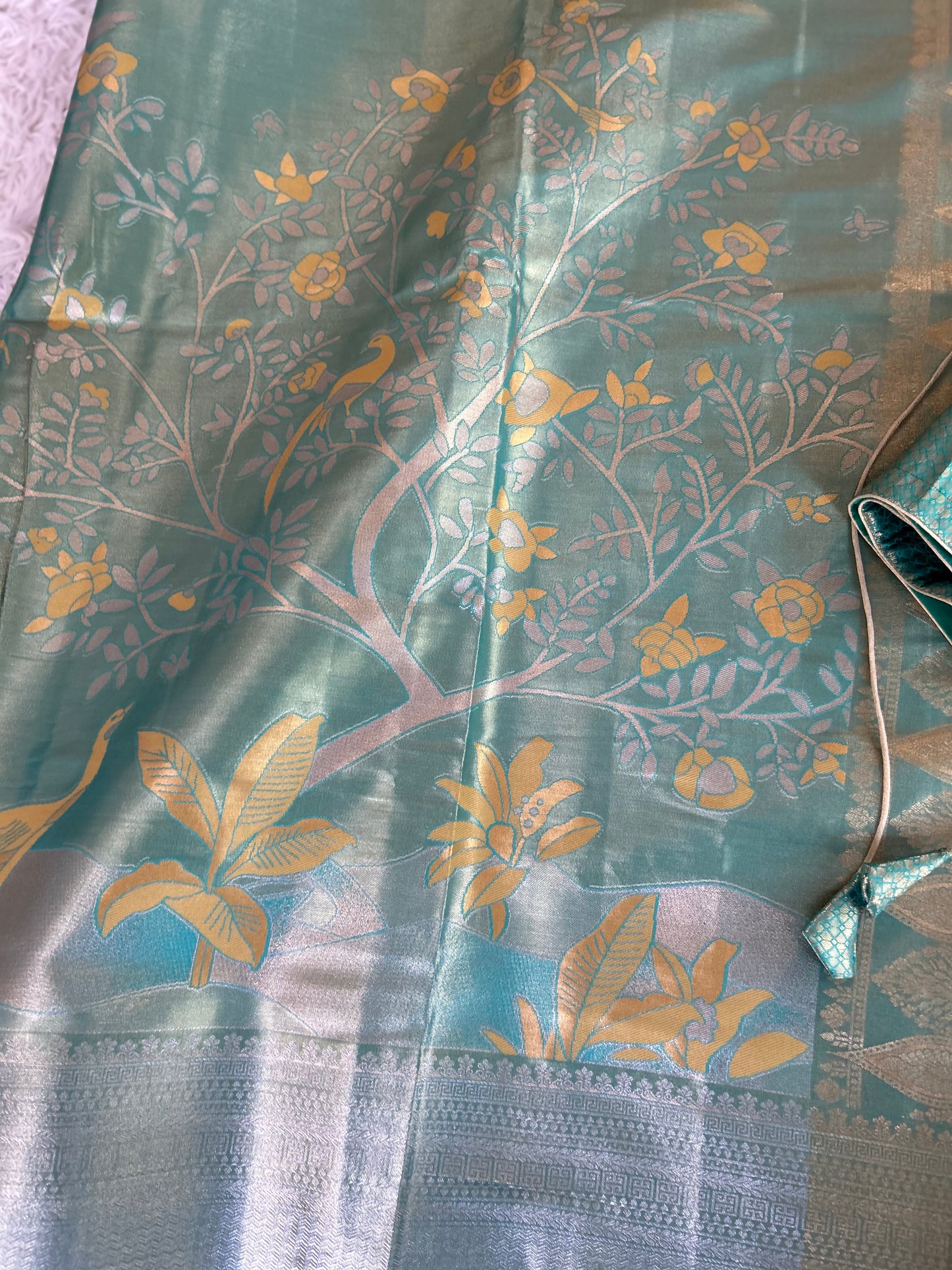 Designer Tissue Banarasi Saree in Green