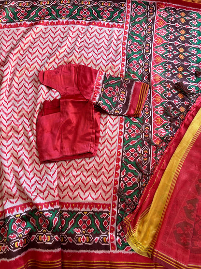 Semi Patola Saree in Onion Pink