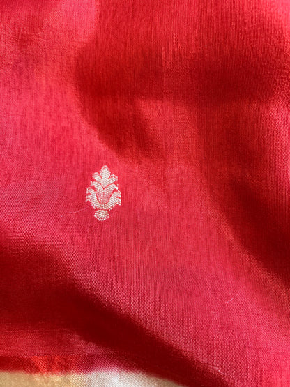 Red Saree with Satin Border