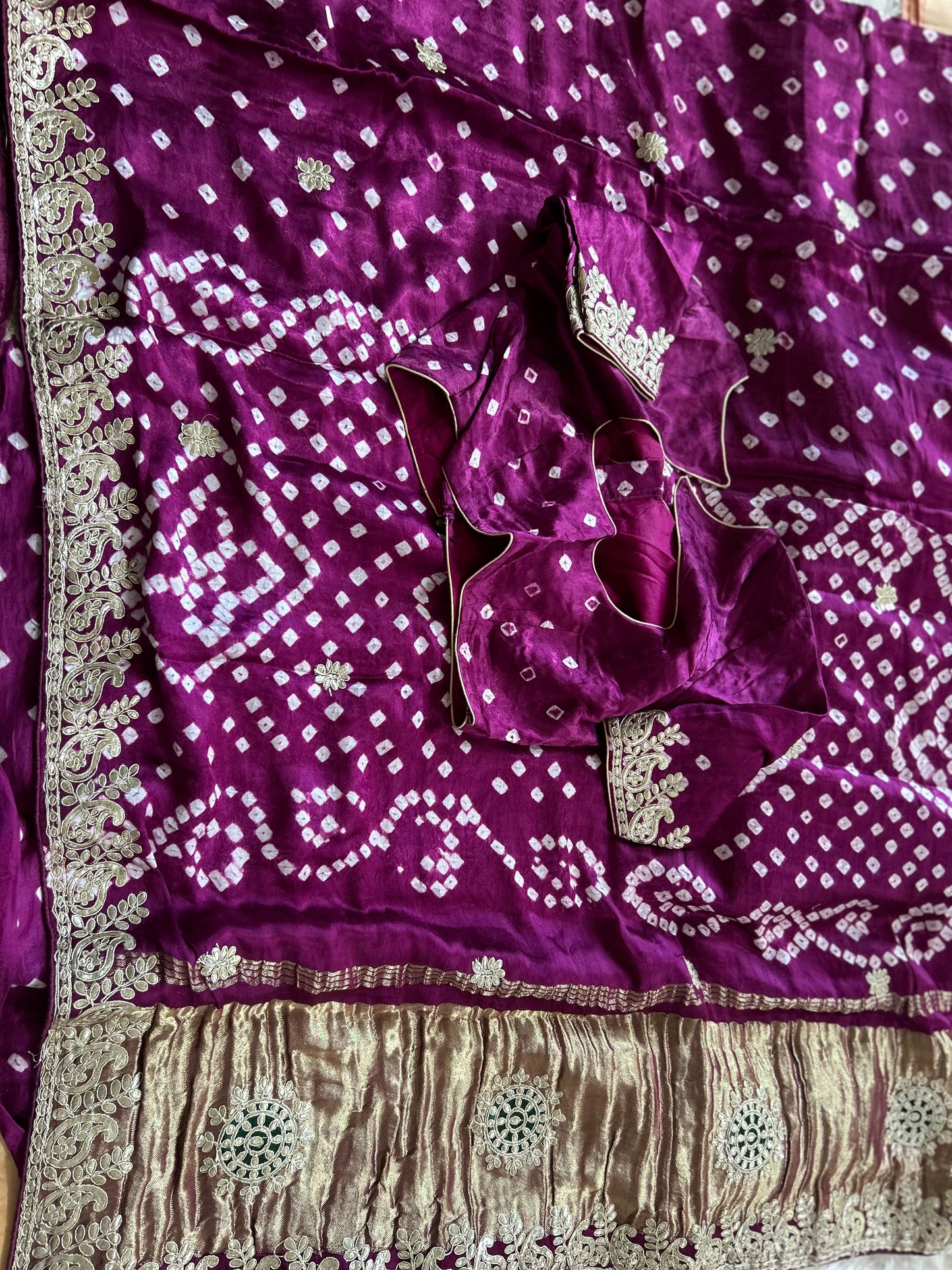Purple Modal silk saree with Gota Patti