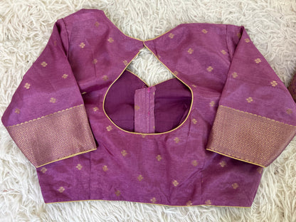 Pure Crepe Brocade Saree in Lavendor
