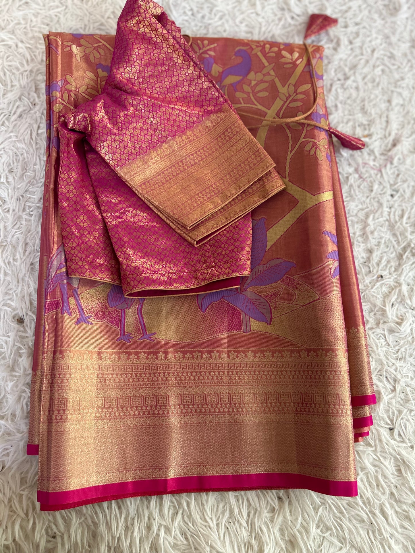 Designer Tissue Banarasi Saree in Pink