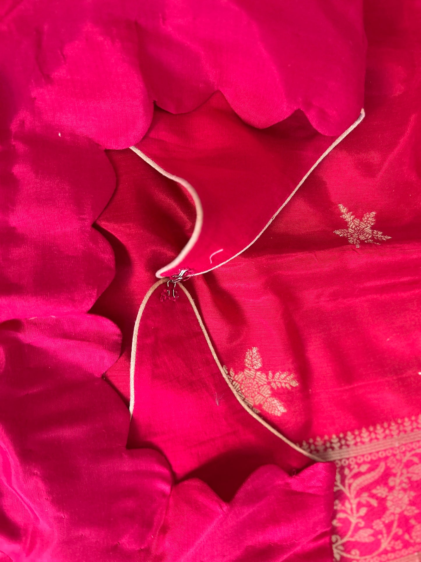 Rani Pink Banarasi Saree in Mashru Silk