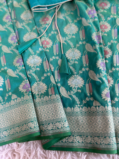 Banarasi Saree in sea Green with all over weave