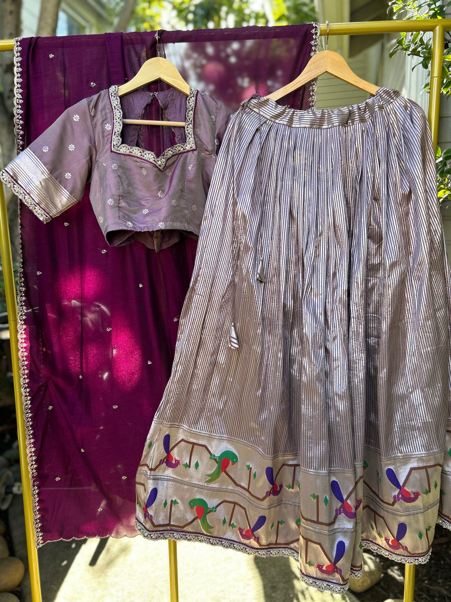 Banarasi Lehanga in Dustry lavender