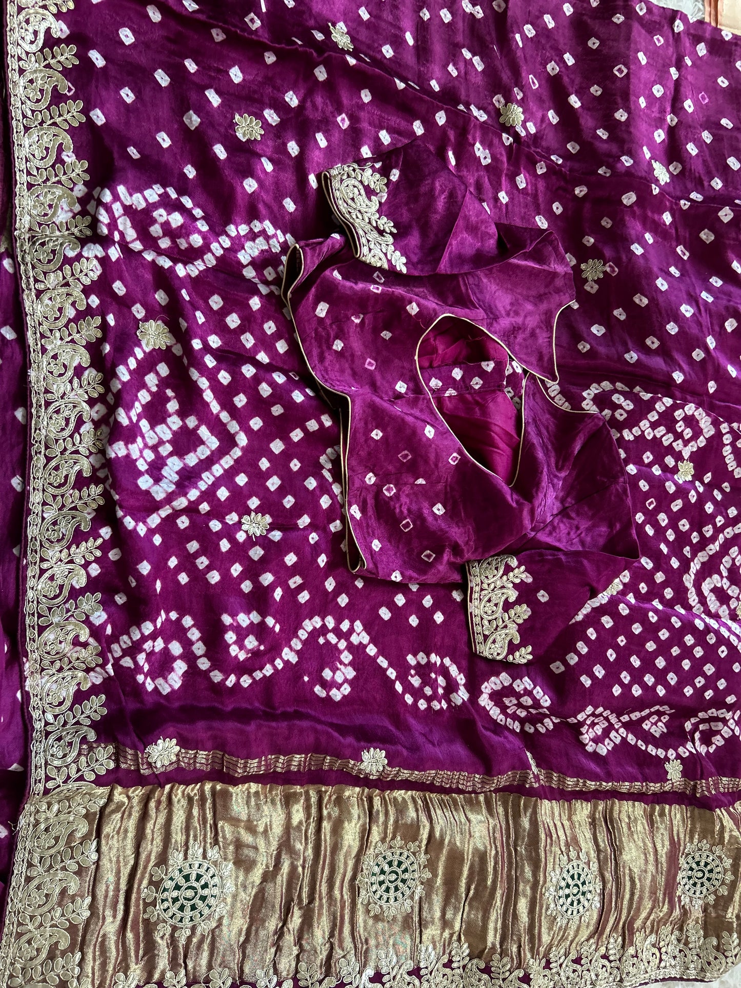 Purple Modal silk saree with Gota Patti