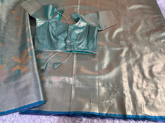 Designer Tissue Banarasi Saree in Green