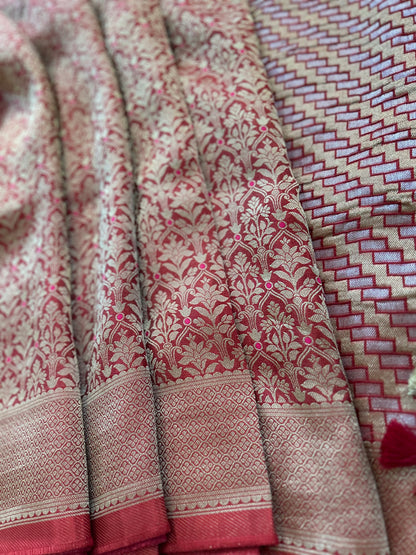 Pure Crepe Brocade Saree in Lavendor