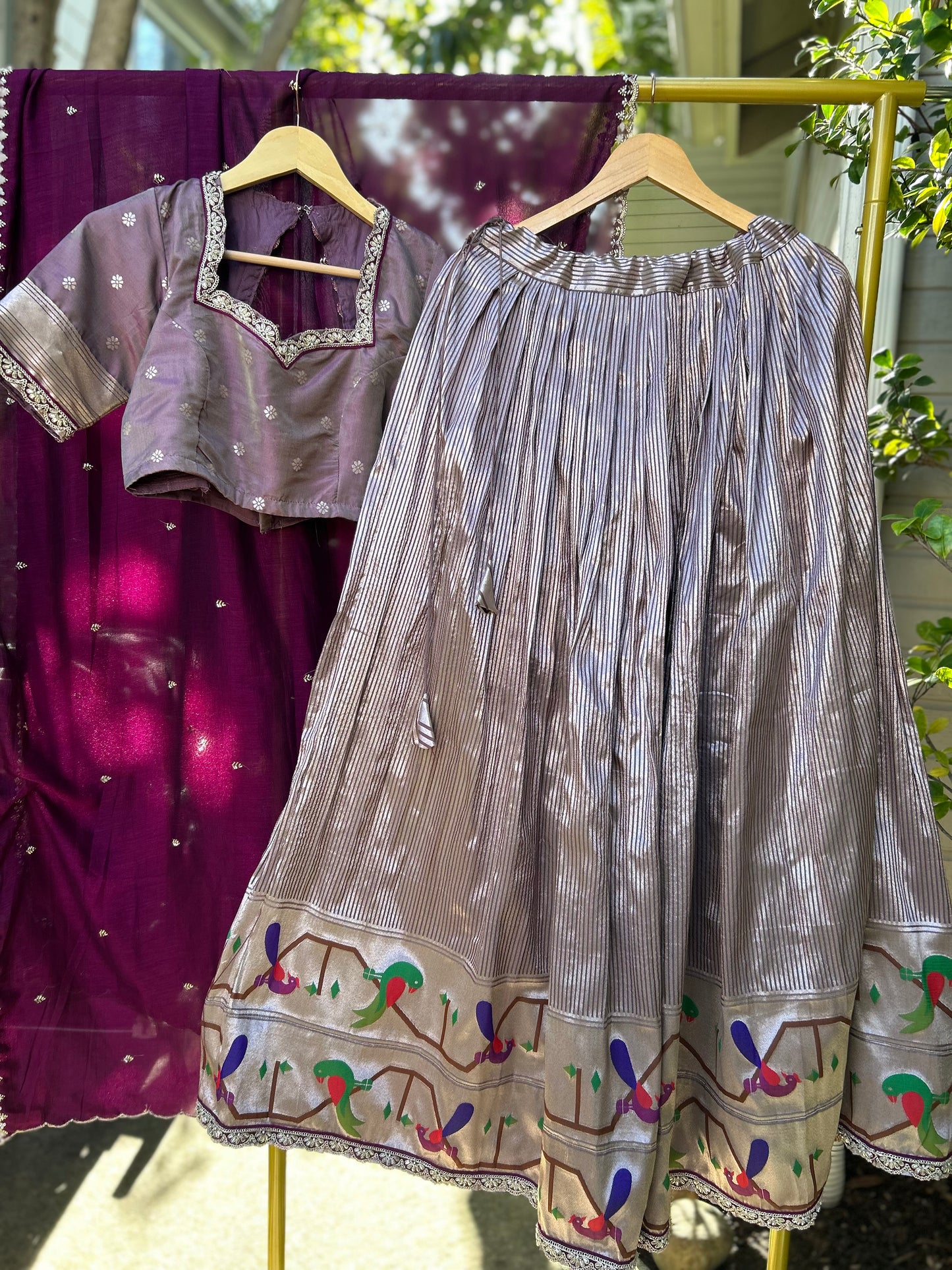 Banarasi Lehanga in Dustry lavender