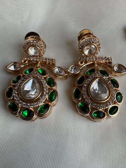 Kundan Mossonite Necklace Set