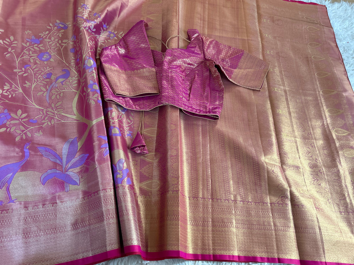 Designer Tissue Banarasi Saree in Pink