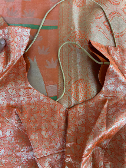 Designer Tissue Banarasi Saree in Orange
