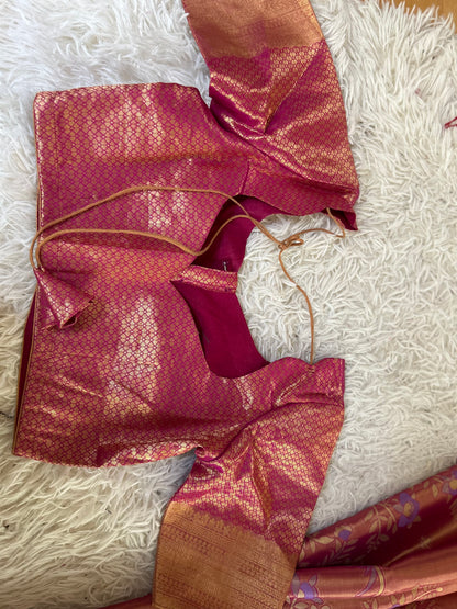 Designer Tissue Banarasi Saree in Pink