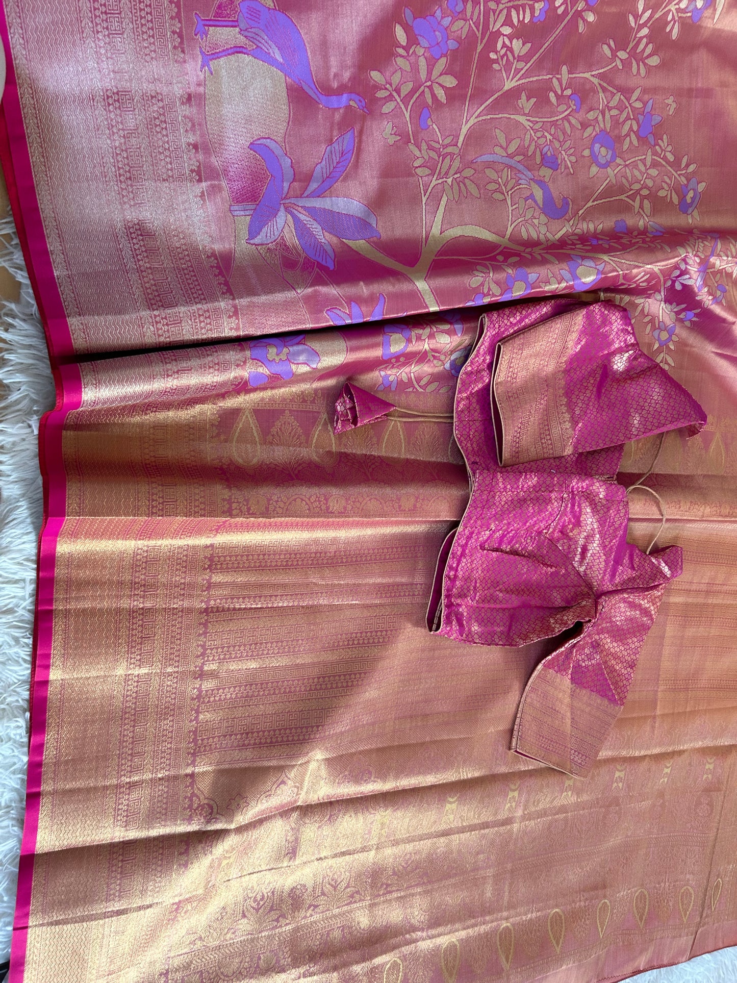 Designer Tissue Banarasi Saree in Pink