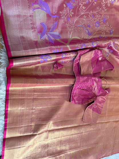 Designer Tissue Banarasi Saree in Pink